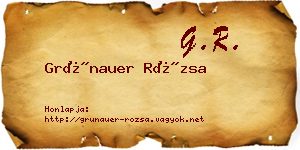 Grünauer Rózsa névjegykártya